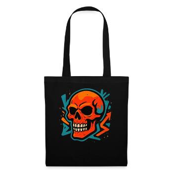 Colorful Skull Street Art Motif - Tote Bag - black - Front