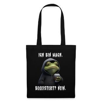 Cadeau de grenouille à café pour les collègues et amis - Sac en tissu - noir - Devant