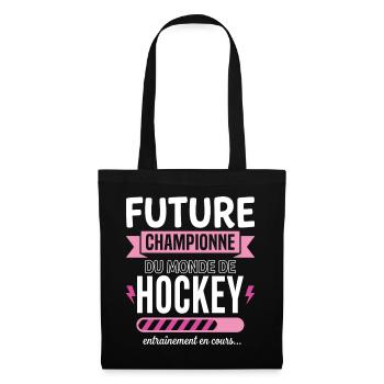Future Championne De Hockey Hockeyeuse - Sac en tissu - noir - Devant