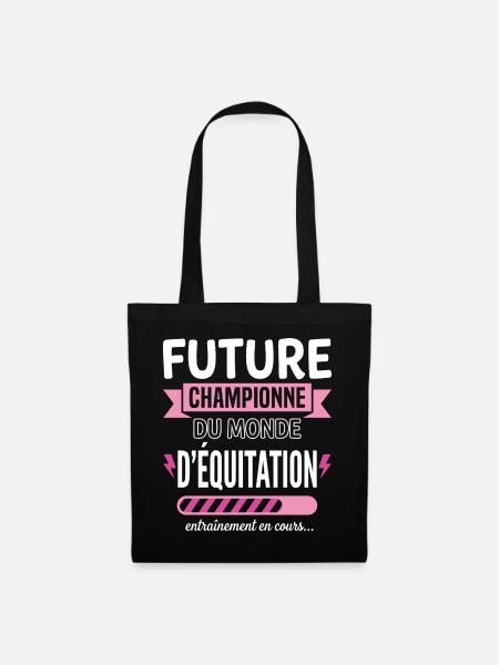 Future Championne Équitation Cavalière - Sac en tissu - noir