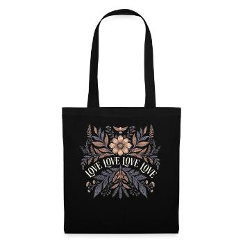 Love Love Love Gift for Romantics Flower Fans - Tote Bag - black - Front