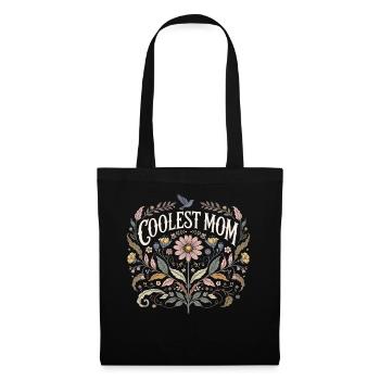 Coolest Mom Floral Vintage Gift Mom Floral - Tote Bag - black - Front