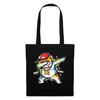 Cool Dog Dab Pose pour les amoureux des chiens Hip Hop - Sac en tissu - noir - Devant