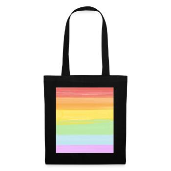 Pastel Rainbow Gradient LGBTQ Pride - Tote Bag - black - Front