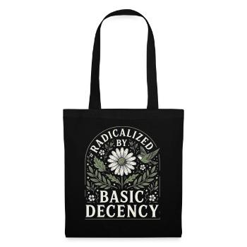 Radicalized by Basic Decency Vintage Floral Design - Tote Bag - black - Front