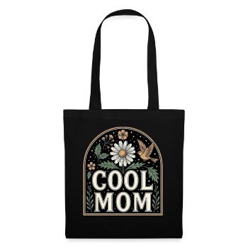 Cool Mom Blumen Vintage Design - Stoffbeutel - Schwarz - Vorne