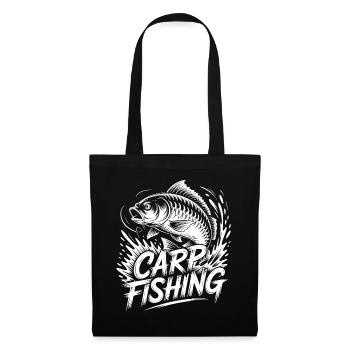 Carp Fishing Illustration - Tote Bag - black - Front