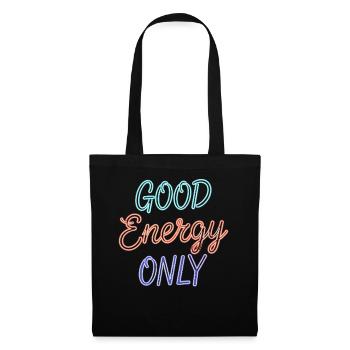 Good Energy Only Graphic in Retro Neon Style - Tote Bag - black - Front