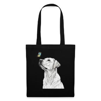 Labrador with butterfly banksy style - Tote Bag - black - Front