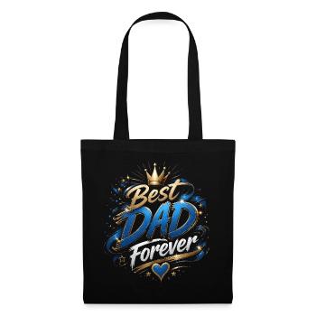 Bestes Papa Forever Kronen-Design - Stoffbeutel - Schwarz - Vorne