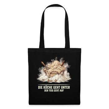 Backen Backchaos Lustiger Spruch Küche Geschenk - Stoffbeutel - Schwarz - Vorne