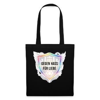 Anti Hass Statement für Frauen Männer Shirt  - Stoffbeutel - Schwarz - Vorne
