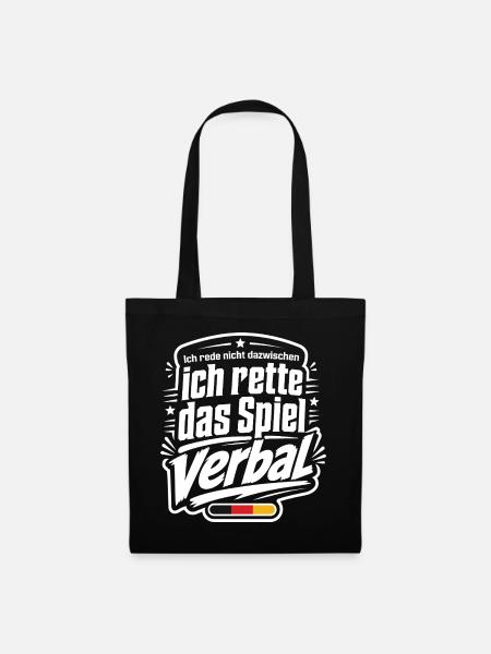 Ich rette das Spiel verbal - Stoffbeutel - Schwarz