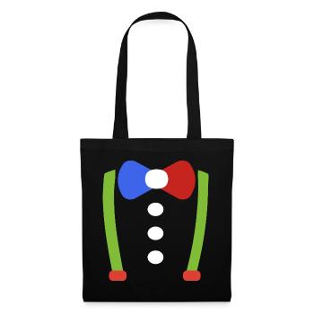 Suspenders Bow Tie Clown Nerd Carnival Costume - Tote Bag - black - Front