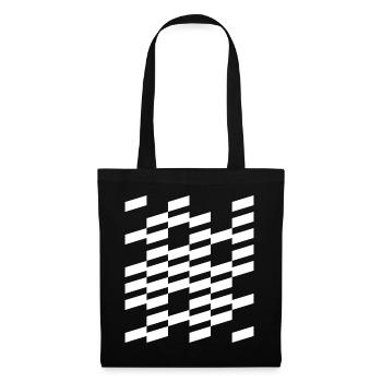 Diagonal kariertes geometrisches Design - Stoffbeutel - Schwarz - Vorne