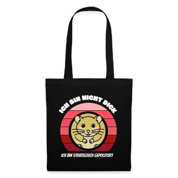 Strategisch Gepolstert Hamster Tier Shirt - Stoffbeutel - Schwarz - Vorne