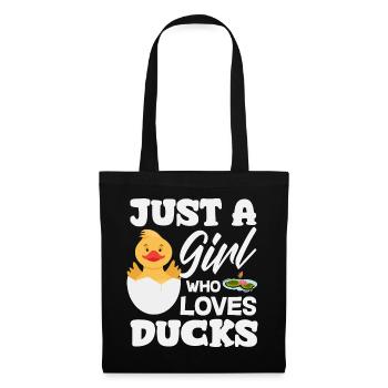 Motifs drôles de canards Citons amoureux de canards - Sac en tissu - noir - Devant