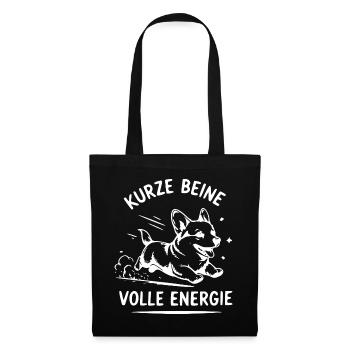 Kurze Beine, volle Energie - Stoffbeutel - Schwarz - Vorne