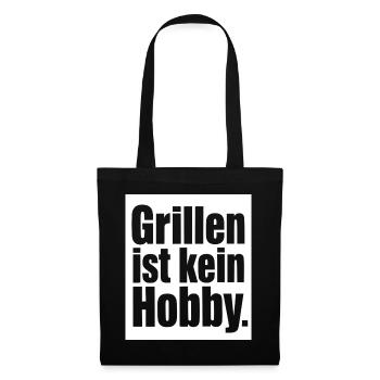 Grillen ist kein Hobby Grillmeister BBQ Shirt - Stoffbeutel - Schwarz - Vorne