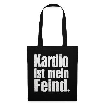 Kardio ist mein Feind Fitness Spruch Gym - Stoffbeutel - Schwarz - Vorne