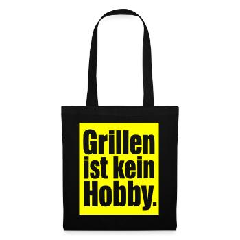 Grill Spruch Geschenk für Männer und Papa Grillfan - Stoffbeutel - Schwarz - Vorne