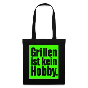 BBQ Spruch Geschenk für Männer & Papa Grillfans - Stoffbeutel - Schwarz - Vorne