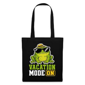 Vacation Mode On Frosch Spruch T-Shirt Lustig - Stoffbeutel - Schwarz - Vorne