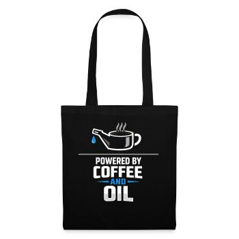 Powered By Coffee And Oil Schrauber Spruch Kaffee - Stoffbeutel - Schwarz - Vorne