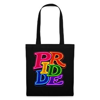 Pride LGBTQ Neon Font Colorful Rainbow CSD - Tote Bag - black - Front