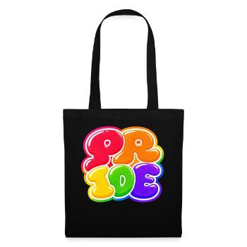 Pride Bubble Rainbow CSD Shirt Sticker - Tote Bag - black - Front