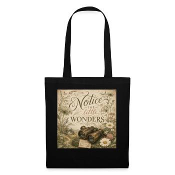Wildflower Binoculars Retro Mural Nostalgia Decoration - Tote Bag - black - Front