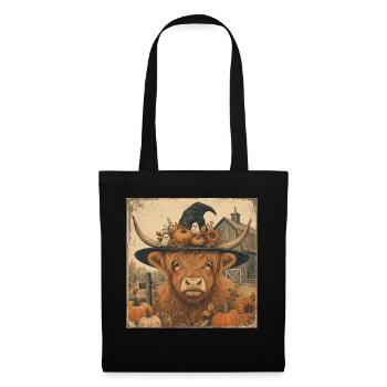 Scottish Cow Halloween Hoodie Vintage Cow - Tote Bag - black - Front