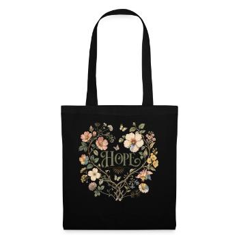 T-shirt Hope Floral Heart Botanique Vintage Floral - Sac en tissu - noir - Devant