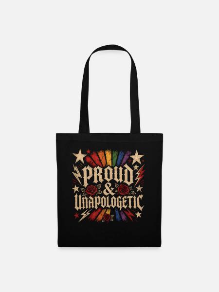 Pride Unangepasst Regenbogen Statement Pride LGBTQ - Stoffbeutel - Schwarz