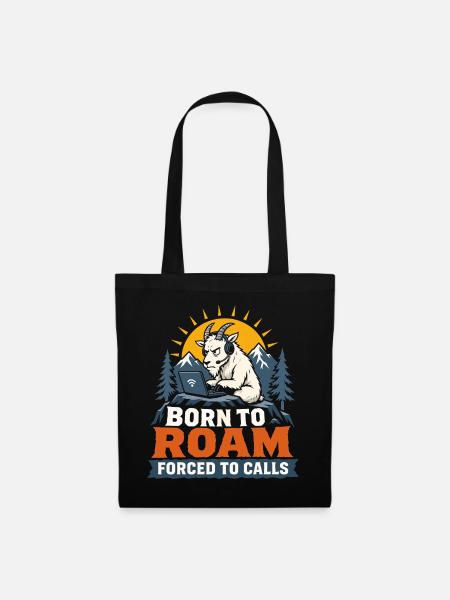 Born to Roam – Remote-Work-Ziege - Stoffbeutel - Schwarz
