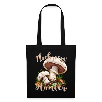 Pilz Champignon - Stoffbeutel - Schwarz - Vorne