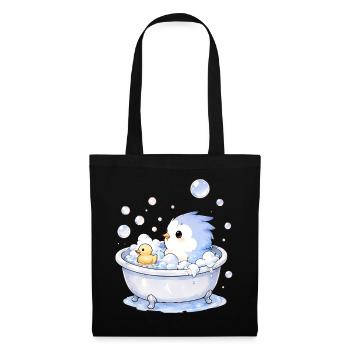 Pieps badet - Stoffbeutel - Schwarz - Vorne