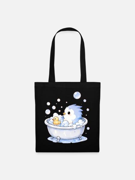 Pieps badet - Stoffbeutel - Schwarz