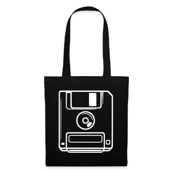 Retro Diskette Vintage Computer Symbol - Stoffbeutel - Schwarz - Vorne