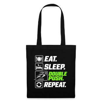 Eat Sleep Double Push Repeat Skate - Stoffbeutel - Schwarz - Vorne