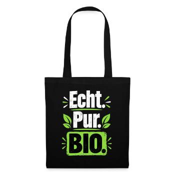 Echt Pur Bio Statement - Stoffbeutel - Schwarz - Vorne