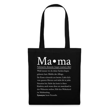 Mama Mutter Familie Liebe Muttertag Motiv - Stoffbeutel - Schwarz - Vorne