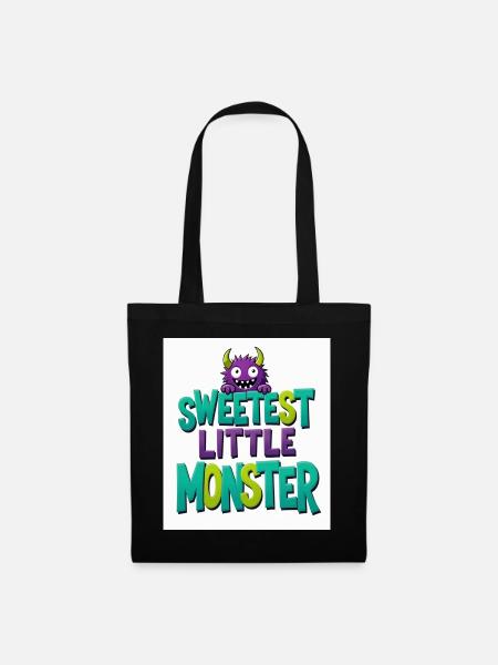 Das süßeste kleine Monster - Stoffbeutel - Schwarz