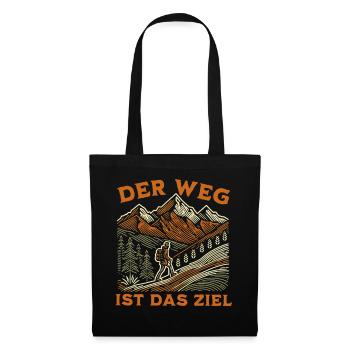 Der Weg Ist Das Ziel Bergwandern - Stoffbeutel - Schwarz - Vorne