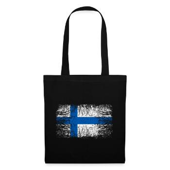 Finnland 002 AllroundDesigns - Stoffbeutel - Schwarz - Vorne