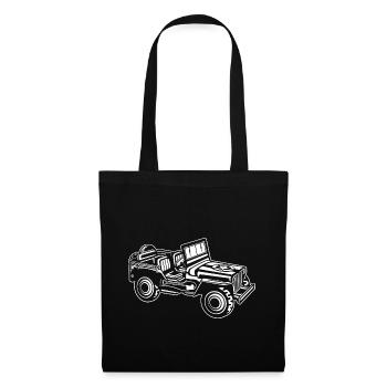 Geländewagen / Jeep SUV 01_weiß - Stoffbeutel - Schwarz - Vorne