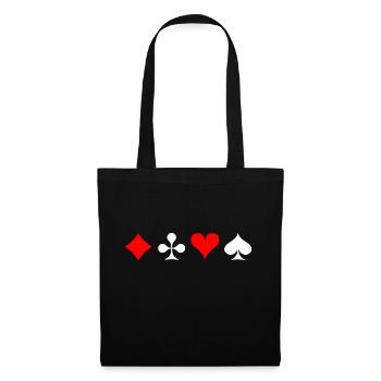 symboles de cartes - Karo Croix Coeur Spades - Sac en tissu - noir - Devant