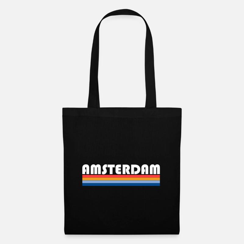 Amsterdam - Stoffbeutel - Schwarz