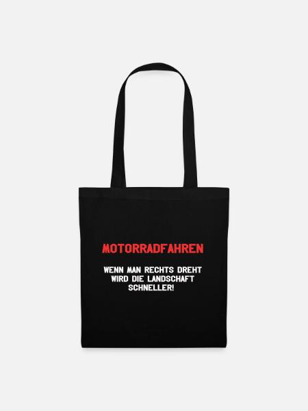 Motorradfahren schneller - Stoffbeutel - Schwarz