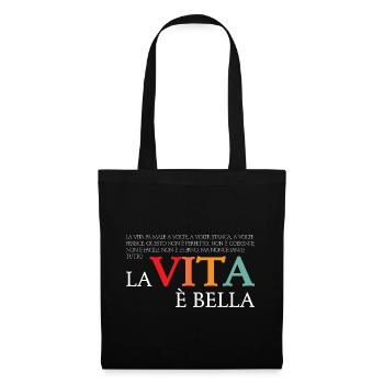 La vita e bella (dunkel) - Stoffbeutel - Schwarz - Vorne